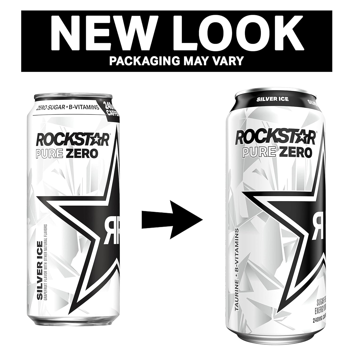 Rockstar Pure Zero Energy Drink， Orange， 0 Sugar， with Caffeine and Taurine， 16oz Cans (12 Pack) (Packaging May Vary) - Image 2